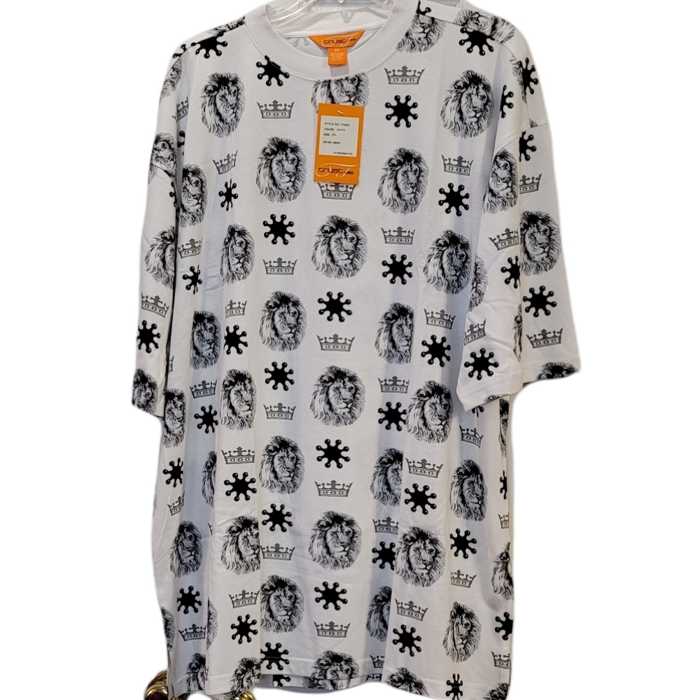 NWT! Trust USA White Lion & Crowns Graphic Print 5XL